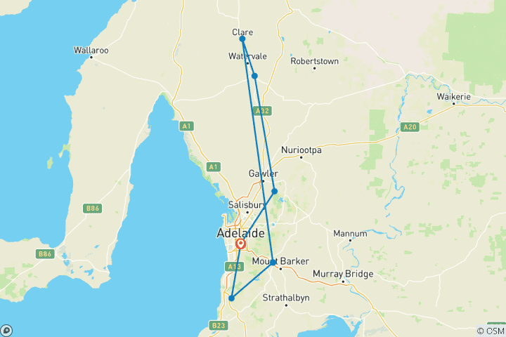 Map of Tour de South Australia Vineyards - Guided Small Group 6N/8D