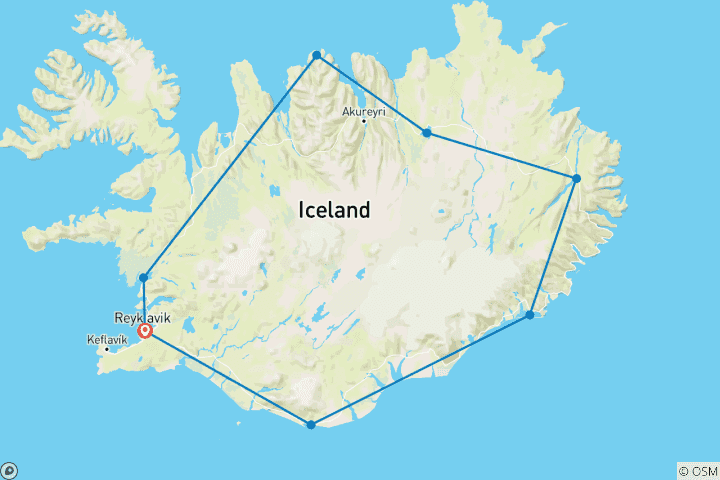 Carte du circuit Explorateur d'Islande en autotour - Été