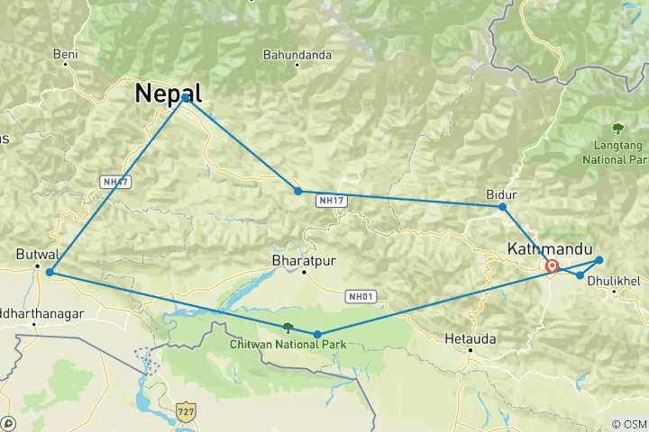 Map of Nepal Escapade Culture and Wilderness