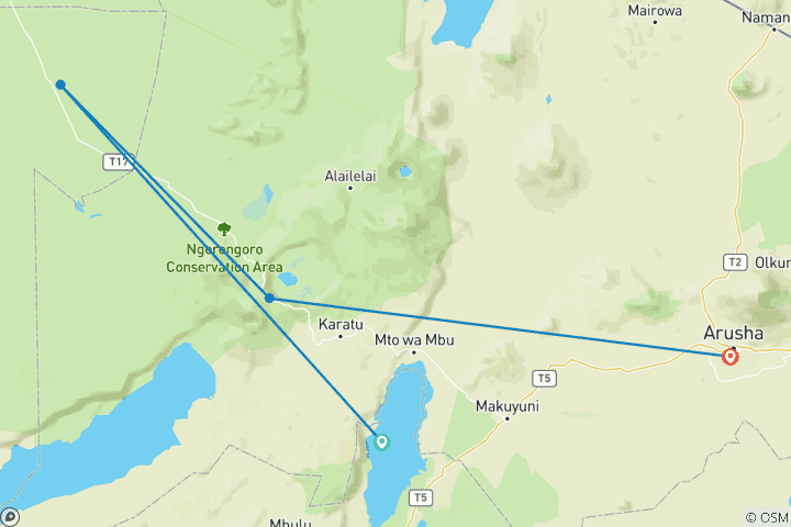 Carte du circuit Une touche de nature - Milieu de gamme - 4 jours