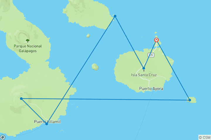 Carte du circuit CIRCUIT INCROYABLE DE 6 JOURS AUX GALÁPAGOS (4 ÎLES)