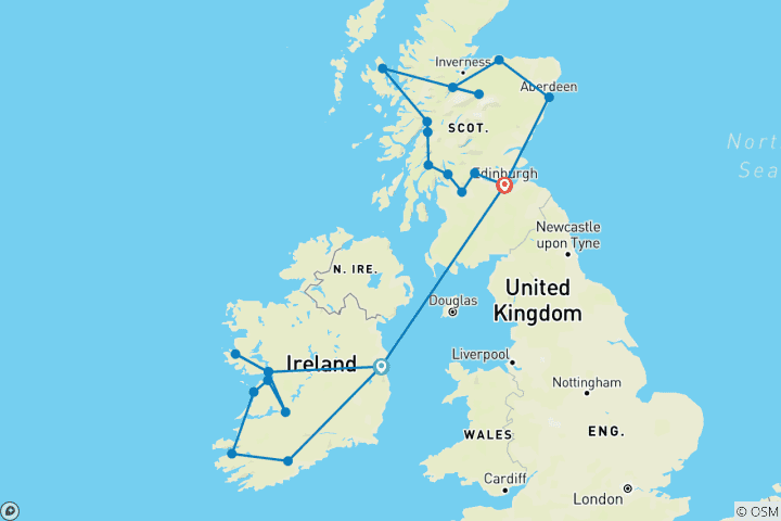 Karte von Irland & Schottland