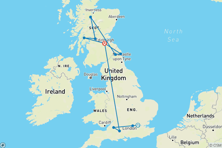 Carte du circuit Le meilleur de la Grande-Bretagne