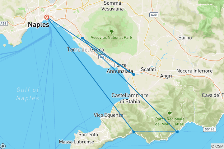 Carte du circuit Les merveilles de Naples