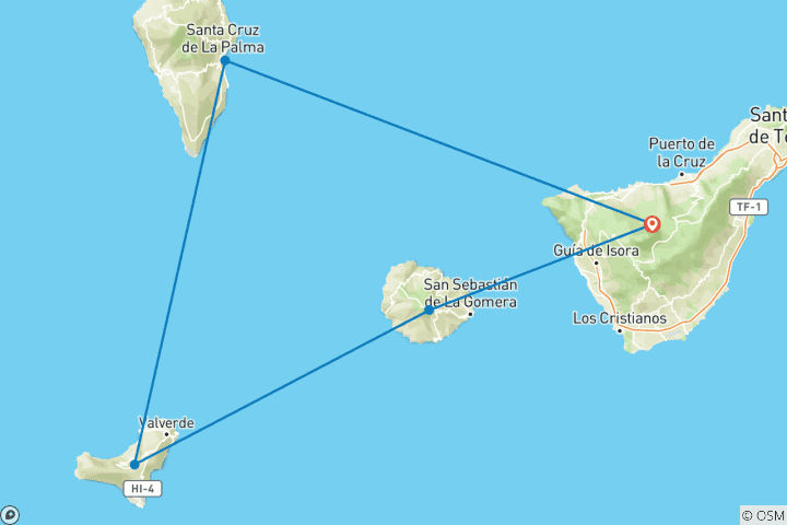 Map of Canary Islands Sailing Tour