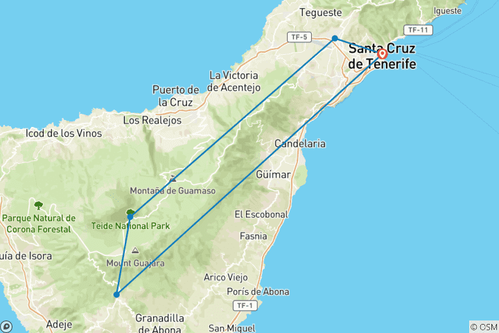 Carte du circuit Randonnée à Ténérife