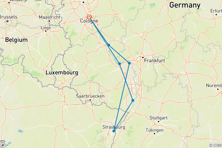 Map of Rhine Enchanting Christmas 2024