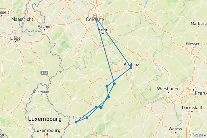 Karte von Mosel Romantik 2024 (39 Destinationen)