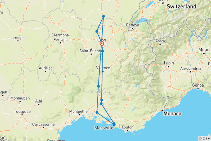 Karte von Rhône Route Intensive 2025