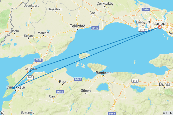 Map of Gallipoli Pilgrimage