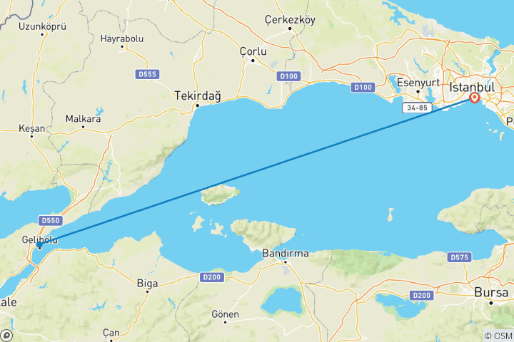 Map of Gallipoli Pilgrimage