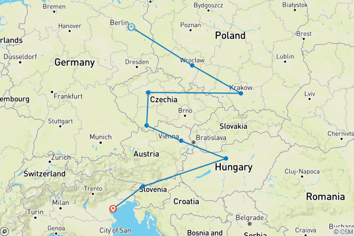 Mapa de Europa central Real