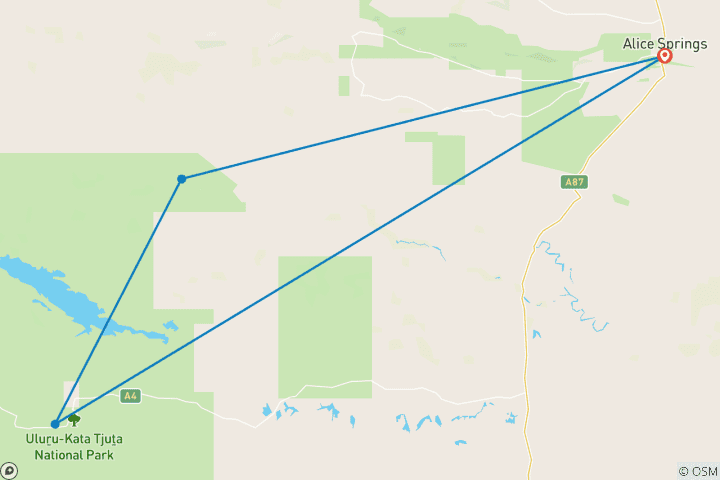 Mapa de Lo mejor de Uluru y Kings Canyon (4 destinations)