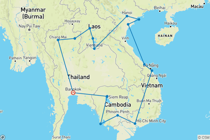 Map of Epic South East Asia (17 destinations)