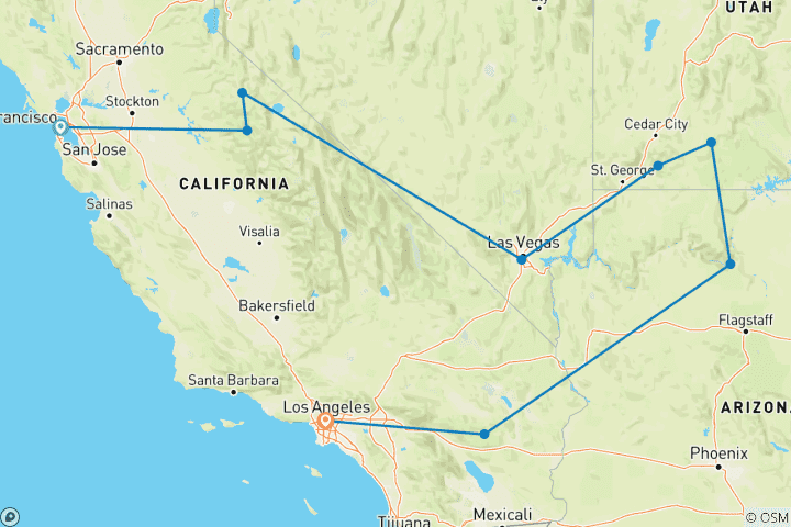 Map of Real San Francisco to LA