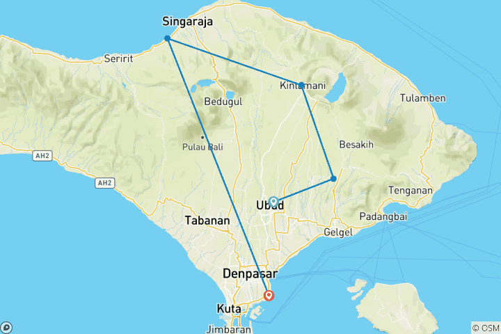 Map of Beautiful Bali (including Undisan)