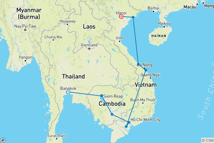 Map of Best of Cambodia & Vietnam