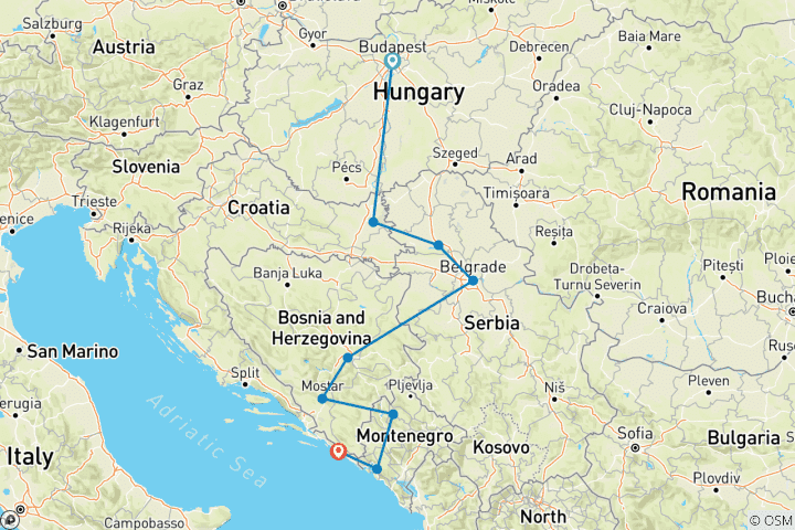 Map of Balkan Adventure