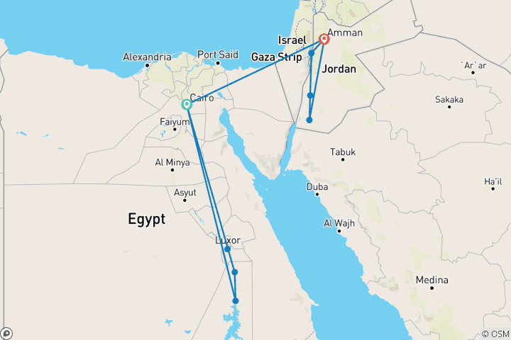 Map of Premium Egypt & Jordan