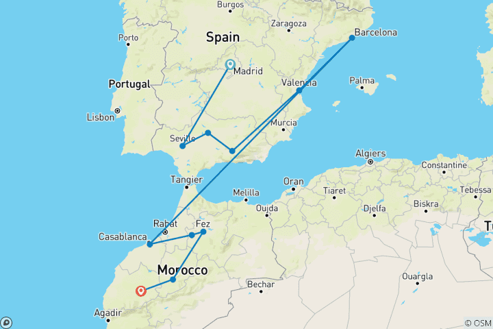 Map of Premium Spain & Morocco