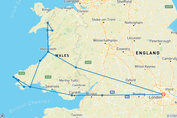 Map of Welsh Wanderer (Hotel) - 5 days