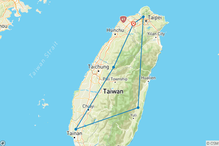 Map of Taiwan Bucket List: Rail Road Adventure & Secret Sights