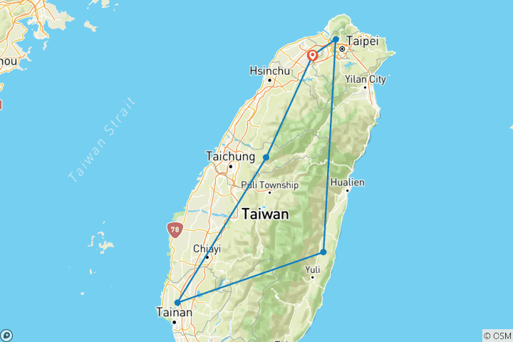 Map of Taiwan Bucket List: Rail Road Adventure & Secret Sights