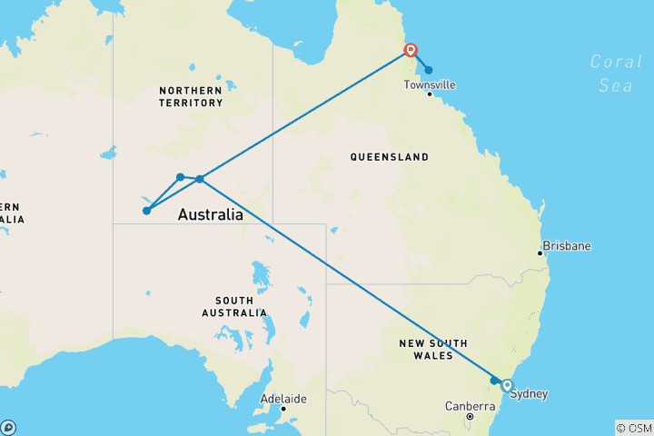 Karte von Australische Akzente (11 Tage)