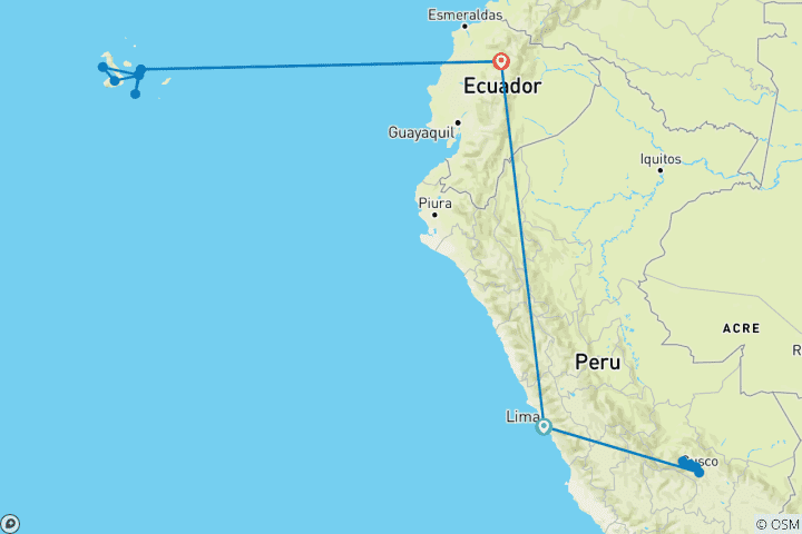 Map of Iconic Wildlife & Sublime Scenery | Plus Machu Picchu (Western Route) (2025)