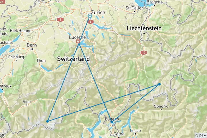 Map of Scenic Rail Adventure