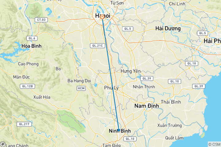 Kaart van Ontdek het wonder Ninh Binh " Halong op het landagen"  – 2dagen/1