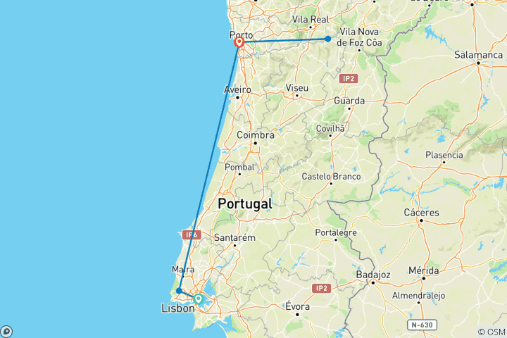 Map of Best of Lisbon & Porto - 7 Days