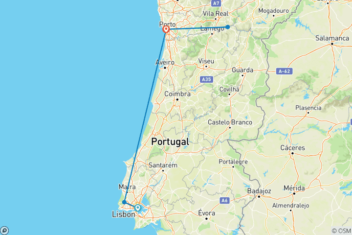 Map of Best of Lisbon & Porto - 7 Days