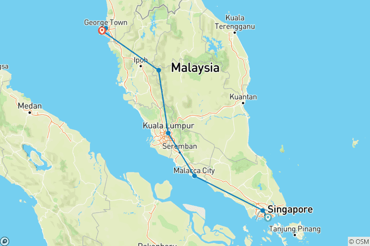 Mapa de Ronda Ronda: De Singapur a Penang