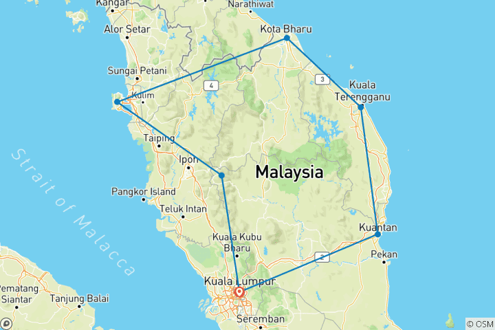 Carte du circuit Ronda Ronda : de Kuala Lumpur à Kuala Lumpur