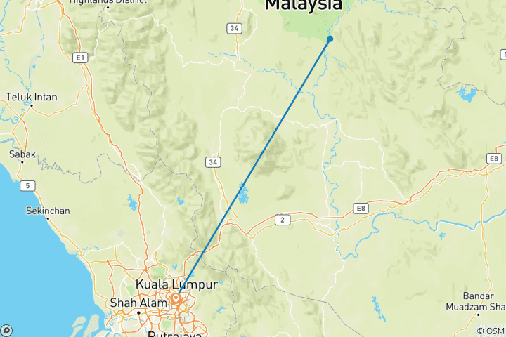 Carte du circuit Expérience de la jungle de Taman Negara 3Djours/ 2nuits