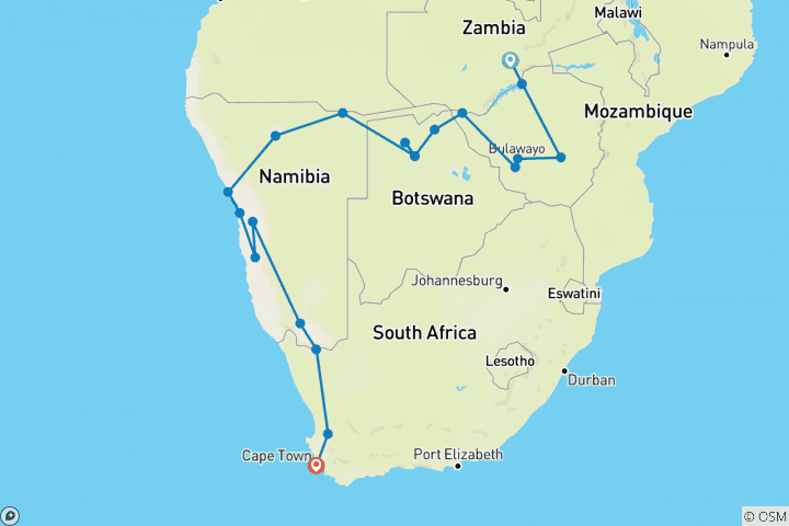 Carte du circuit Explorateur du Sud