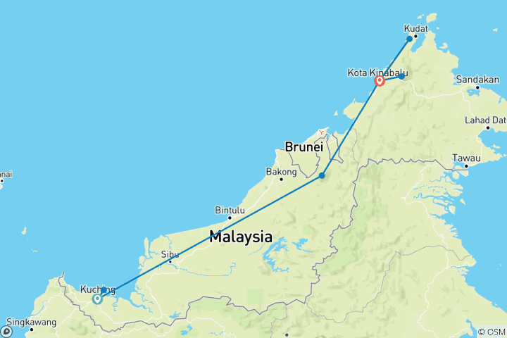 Karte von Bezaubernder Borneo
