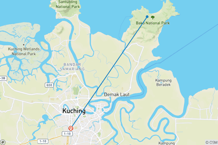 Karte von Sarawak Geheimnisse mit Santubong Mangroven Kreuzfahrt