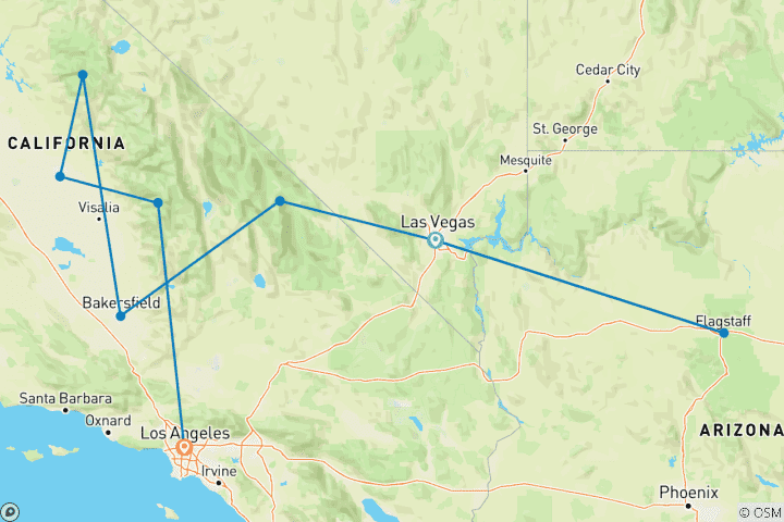 Map of West Park from Las Vegas (9 destinations)