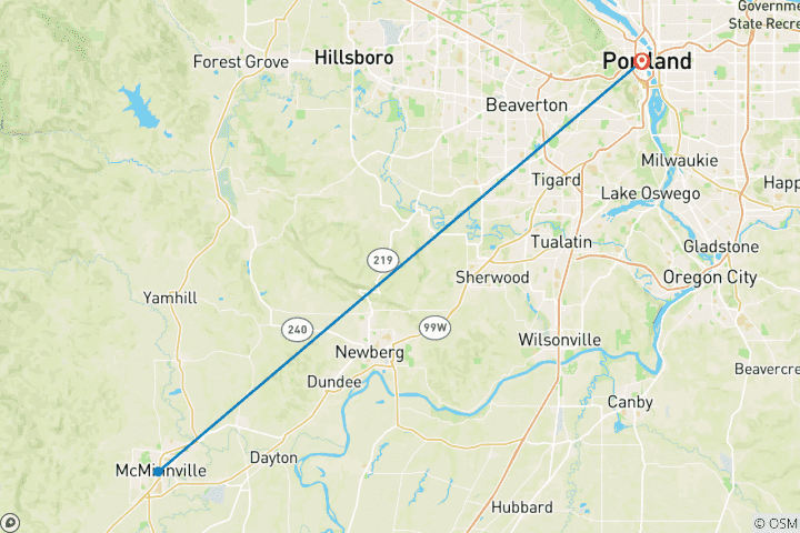 Karte von Willamette Valley: Mit dem Fahrrad ins Gelobte Land