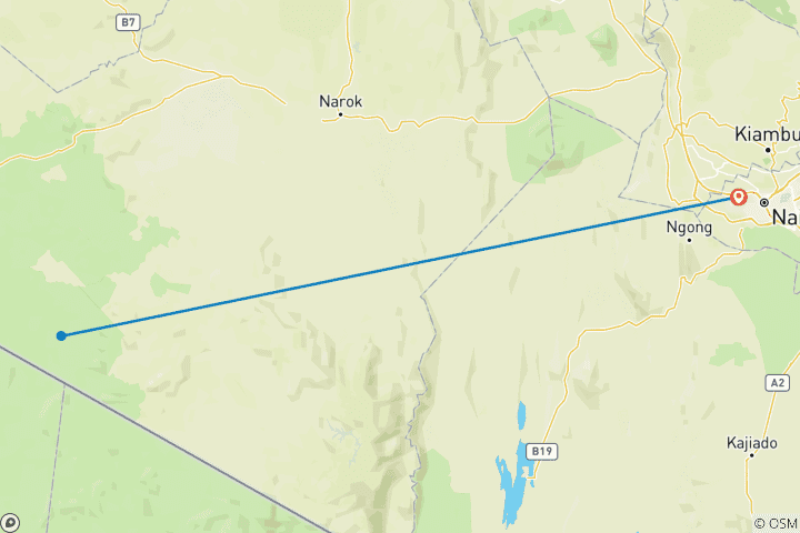 Mapa de 4 días Reserva de Caza Masai Mara