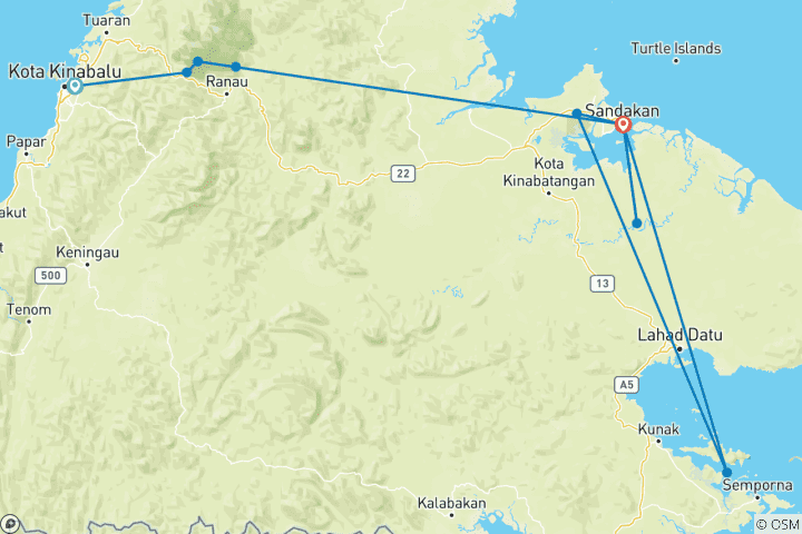 Carte du circuit Sentier de la faune et de la flore Sabah