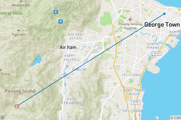 Carte du circuit Circuit gastronomique à Penang