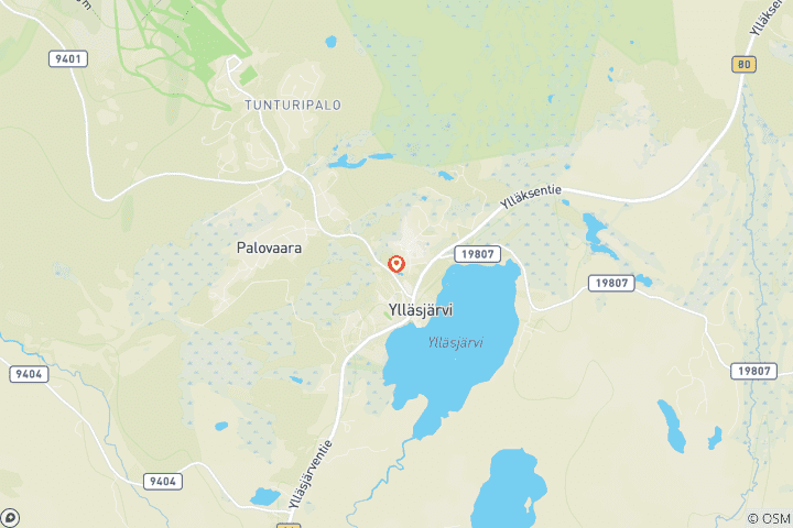 Mapa de Excursión de invierno por los bosques y colinas de Laponia