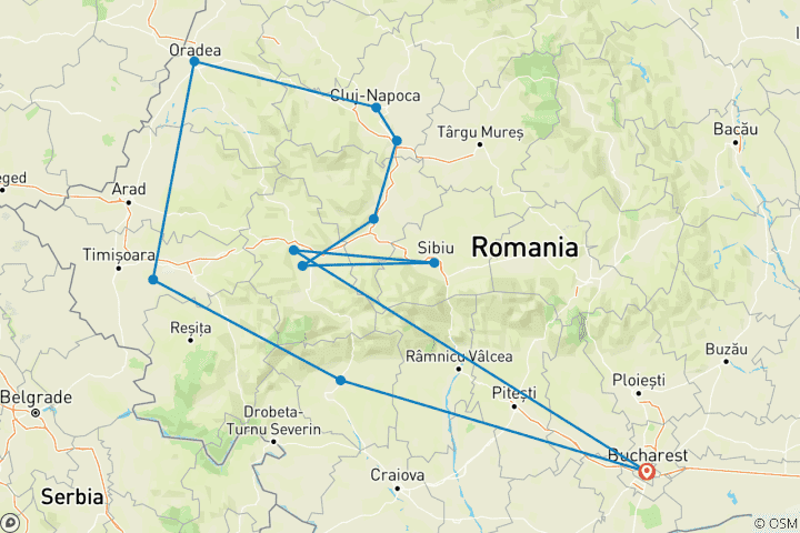 Kaart van Een vleugje Transsylvanië&West –Roemenië