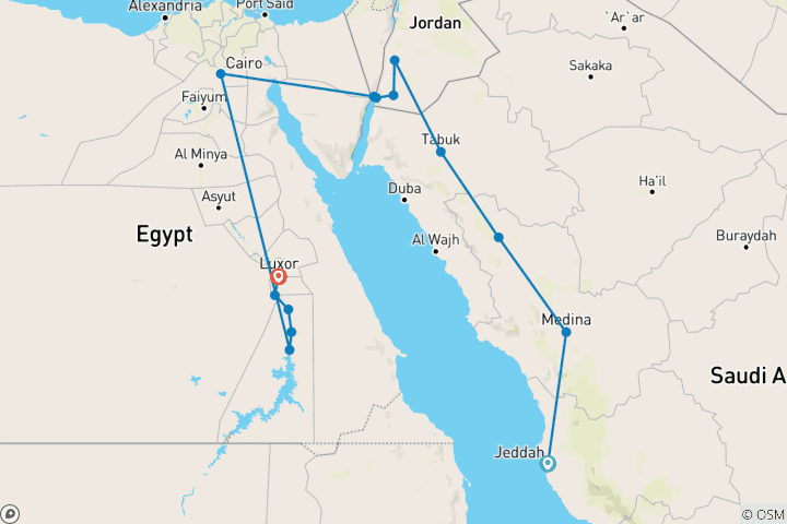 Map of Arabia, Jordan and Secrets of the Nile