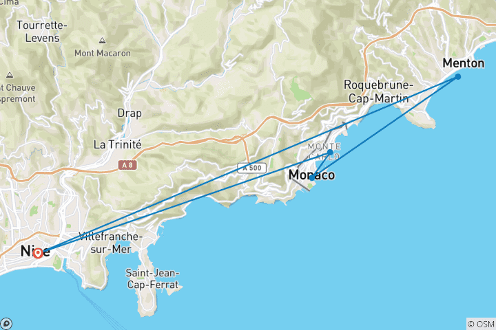 Map of Spotlight on the French Riviera featuring Nice's Carnival and Menton Lemon Festival (2025)