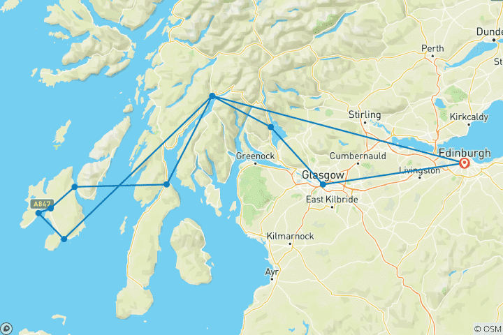 Carte du circuit Circuit à Islay et Campbeltown Whisky - 5 jours