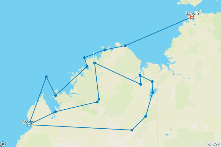 Map of Kimberley Complete and Kimberley Coastal Expedition Broome → Darwin (2025)